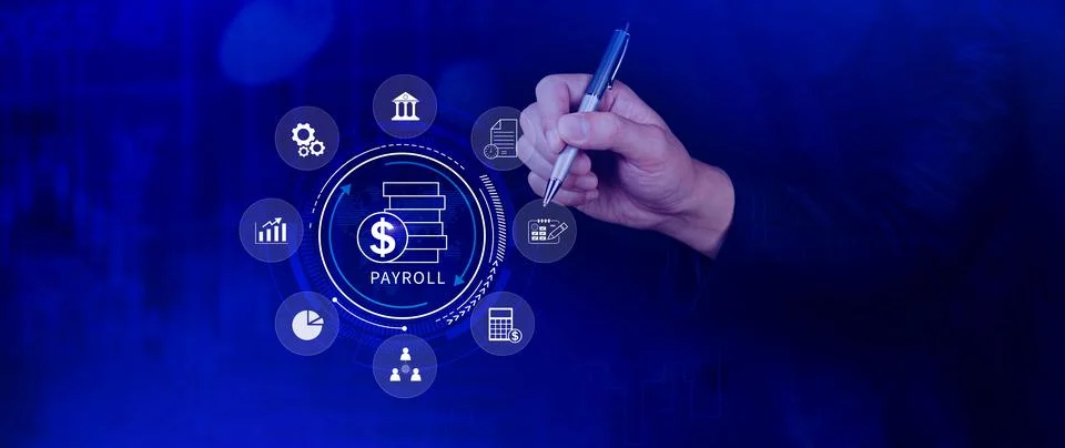 Payroll for employee concept. Efficient payroll management system with inte.. Stock Photos