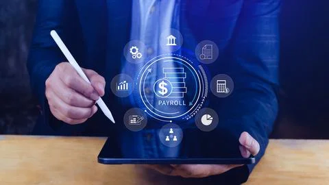 Payroll for employee concept. Efficient payroll management system with inte.. Stock Photos