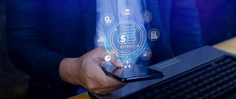 Payroll for employee concept. Efficient payroll management system with inte.. Stock Photos