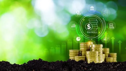 Payroll for employee concept. Efficient payroll management system with inte.. Stock Photos