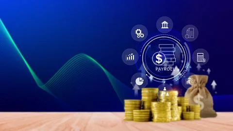 Payroll for employee concept. Efficient payroll management system with inte.. Stock Photos