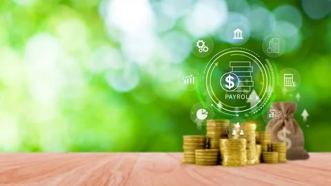 Payroll for employee concept. Efficient payroll management system with inte.. Stock Photos