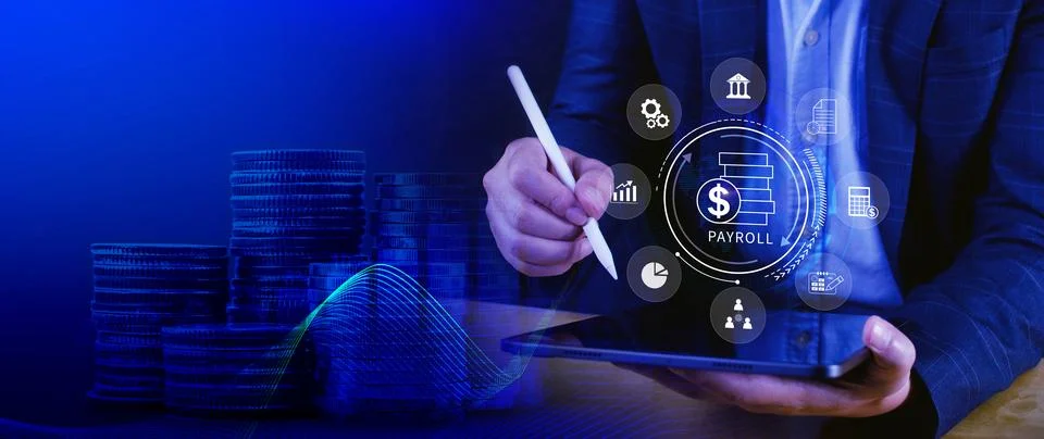 Payroll for employee concept. Efficient payroll management system with inte.. Stock Photos