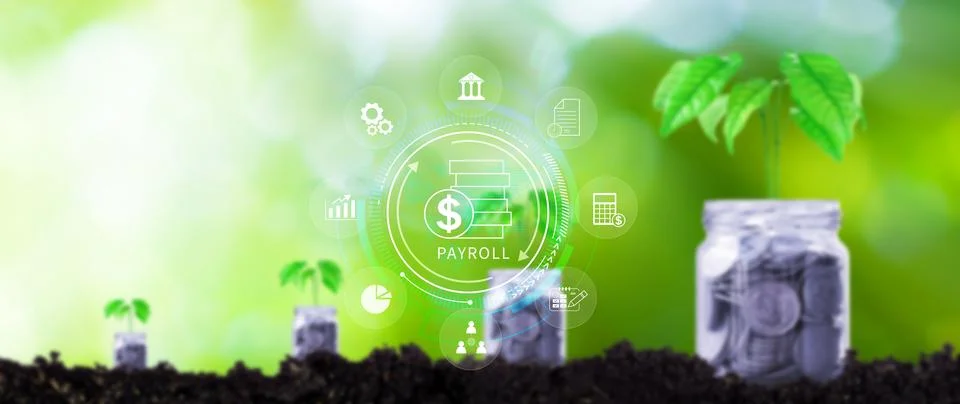 Payroll for employee concept. Efficient payroll management system with inte.. Stock Photos