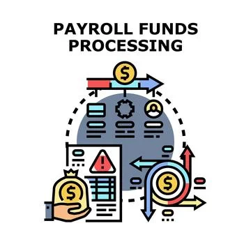 Payroll funds processing system concept illustration Stock Illustration