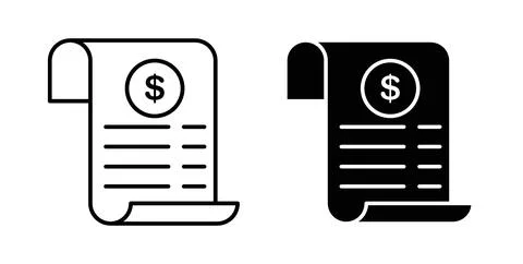 Payroll icon collection in black, Line icons, flat symbols Stock Illustration