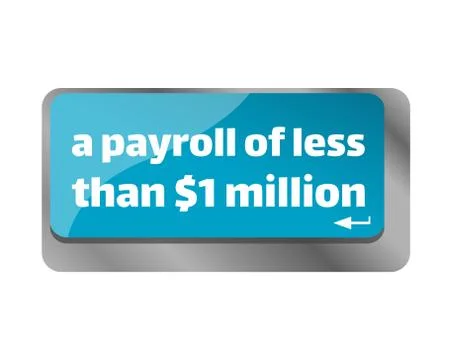 A payroll of less than $1 million . Close up of keyboard, enter computer key. Stock Illustration