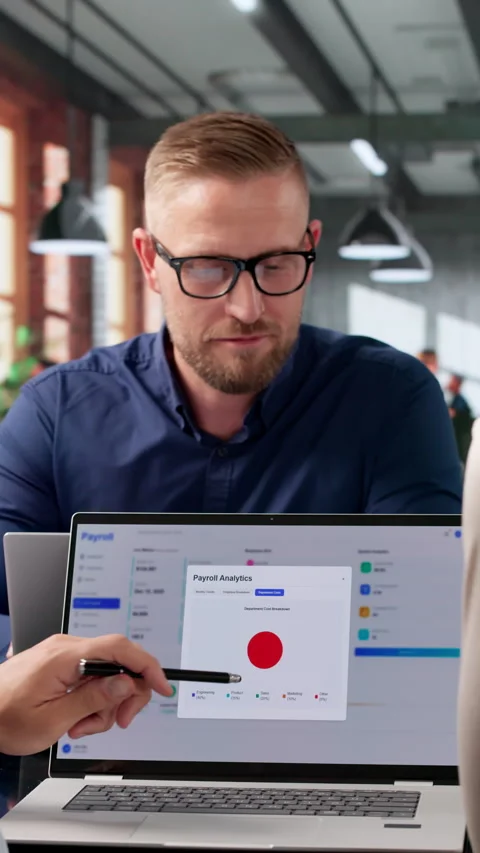 Payroll Manager And Team Discuss Software Stock Footage 337225282