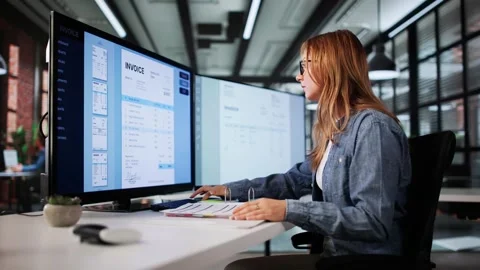 Payroll Manager Doing Billing Audit Stock Footage 311735079