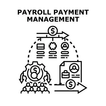 Payroll payment management for employee compensation system Stock Illustration