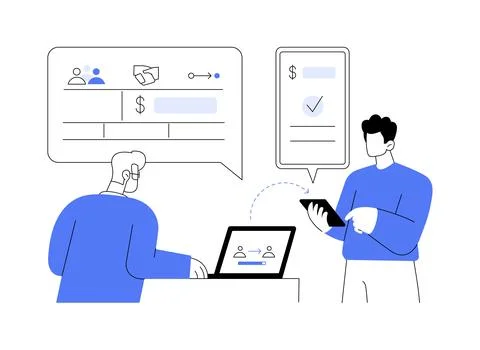 Payroll processing abstract concept vector illustration. Stock Illustration