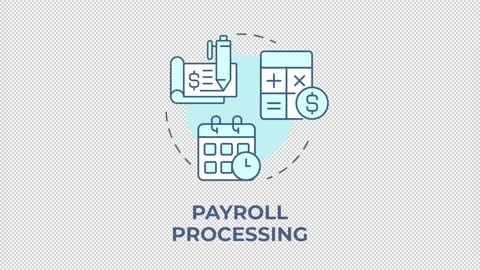 Payroll processing blue concept icon animation Stock Footage 337935715