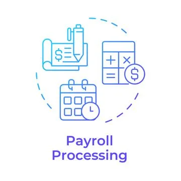 Payroll processing blue gradient concept icon Stock Illustration