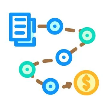 Payroll processing color icon vector illustration Stock Illustration