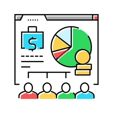 Payroll processing color icon vector illustration Stock Illustration