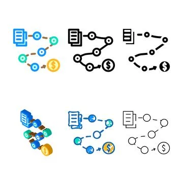 Payroll processing color set icon vector イラスト素材