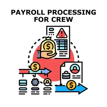 Payroll processing for employees and human resources management Stock Illustration