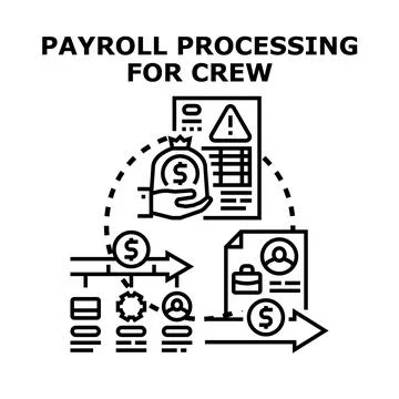 Payroll processing for employees and human resources management Stock Illustration