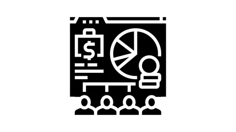 Payroll processing glyph icon animation Stock Footage 326152888