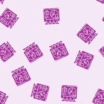 Payroll processing glyph seamless pattern Stock Illustration