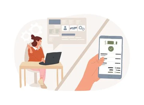 Payroll processing isolated cartoon vector illustrations. Stock Illustration