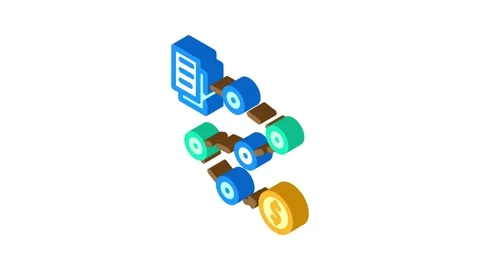 Payroll processing isometric icon animation Stock Footage 327290959
