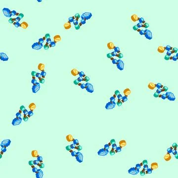 Payroll processing isometric icon seamless pattern 스톡 일러스트