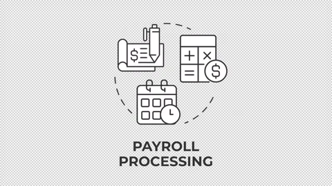 Payroll processing line concept icon animation Stock Footage 337774184