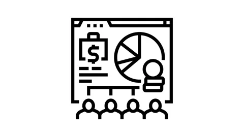 Payroll processing line icon animation Stock Footage 326132073