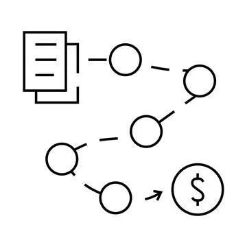 Payroll processing line icon vector illustration Stock Illustration