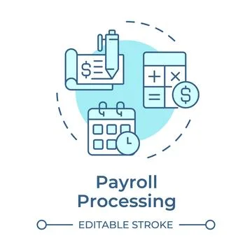 Payroll processing soft blue concept icon Stock Illustration
