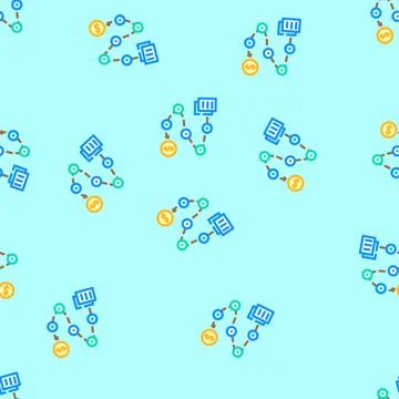 Payroll processing vector seamless pattern Stock Illustration