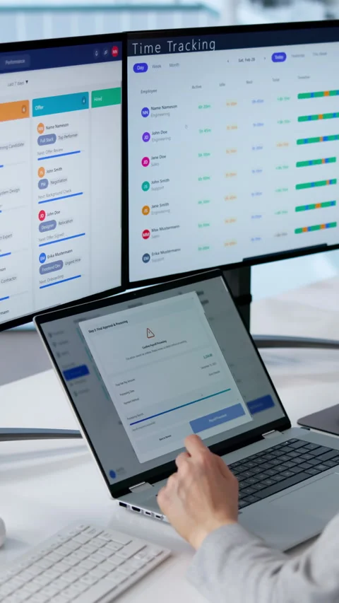 Payroll Software System Ensuring HR Stock Footage 331161845