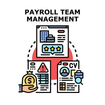 Payroll team management process and human resources Stock Illustration