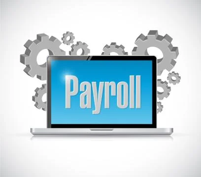 Payroll tech computer sign concept イラスト素材