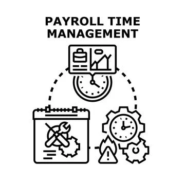 Payroll time management system for business optimization Illustration