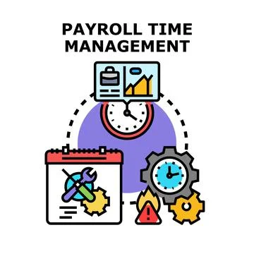 Payroll time management system for business optimization Stock Illustration