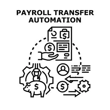 Payroll transfer automation concept vector illustration イラスト素材