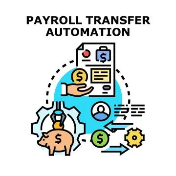 Payroll transfer automation concept vector illustration Stock Illustration