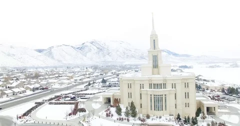 Payson Temple Snow 스톡 동영상 114321613