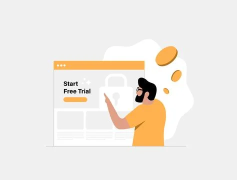 Paywall content with clear placement demonstrates how publishers unlock premium Stock Illustration