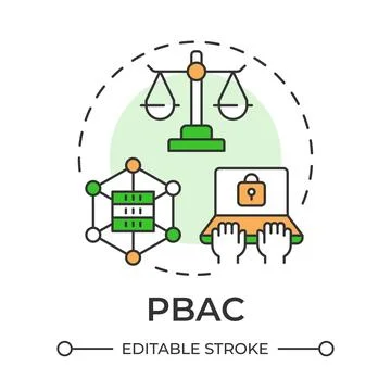 PBAC multi color concept icon Stock Illustration