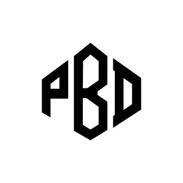 PBD letter logo design with polygon shape. PBD polygon and cube shape logo .. Stock Illustration