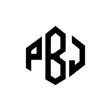 PBJ letter logo design with polygon shape. PBJ polygon and cube shape logo .. Stock Illustration