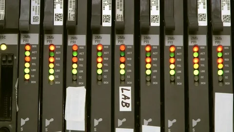 PBX switch loading, blink color leds 库存影片 81055741