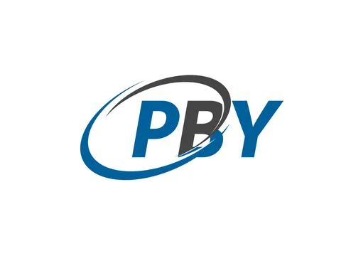 PBY letter creative modern elegant swoosh logo design Stock Illustration