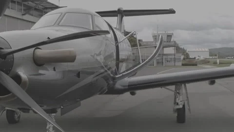 PC-12 Boarding — Door Opening / Stairs Video stock 321018669