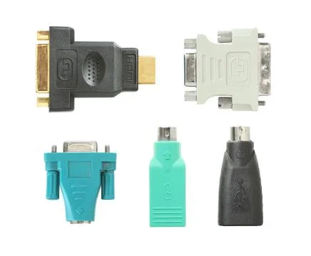 Pc adapter connectors Stock Photos