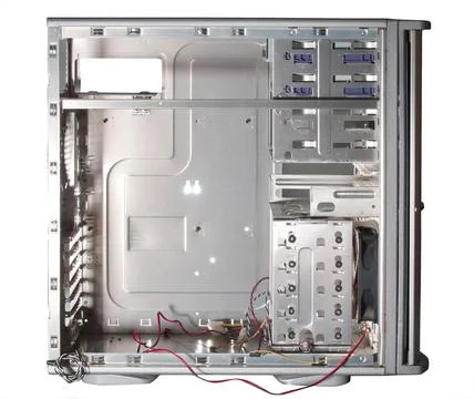 PC Aluminum Case Empty Computer Box Isolated Stock Photos