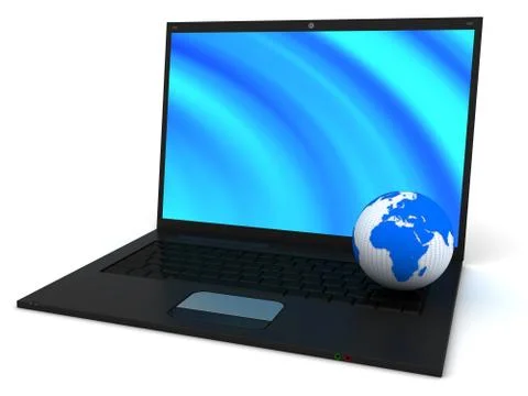PC and Earth - Global Communication Stock Illustration